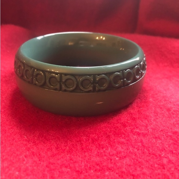 Salvatore Ferragamo green bangle bracelet. Opening is 2.8 inches wide. $90.00 - Picture 3 of 3